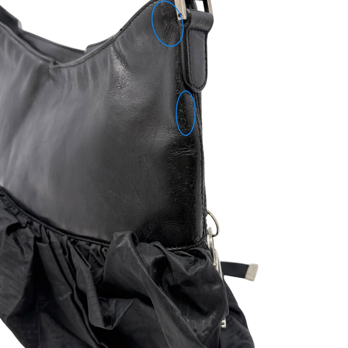 Christian Dior Vintage 2004 Ballet Corset Bag Black Nylon Leather 902095