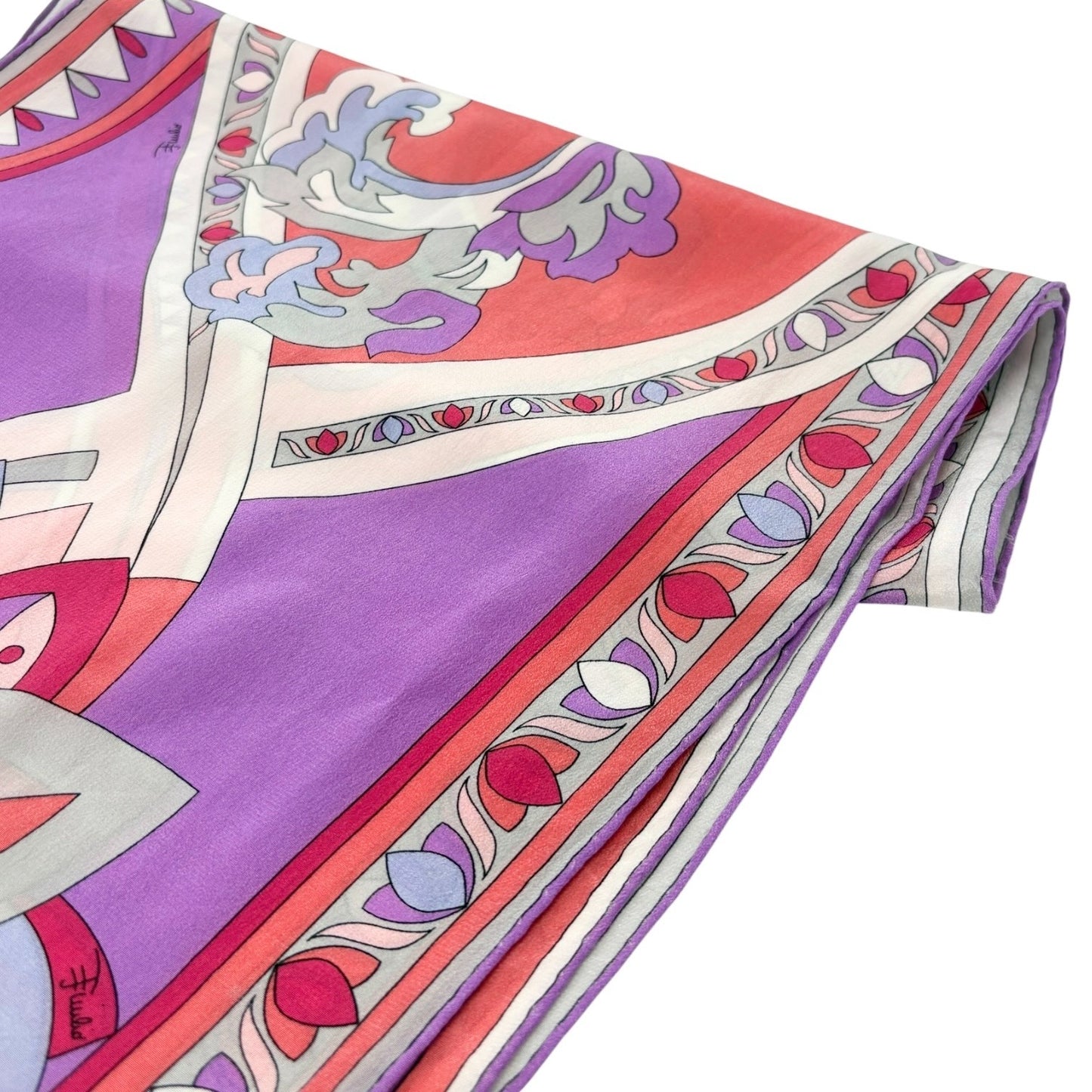 EMILIO PUCCI Vintage Logo Multicolor Scarf Shawl Wrap Silk Accessory 901923