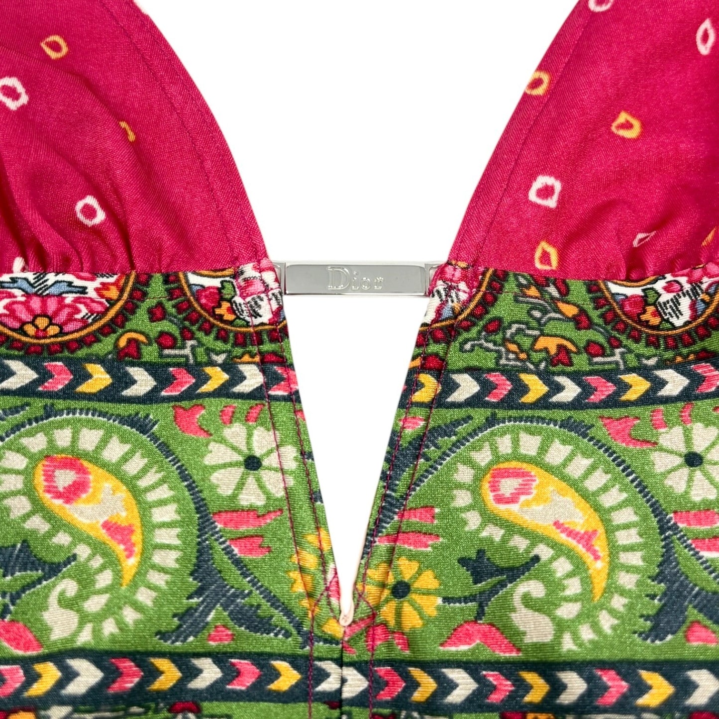 Christian Dior Vintage Logo Paisley Print One-piece Swimwear #38 Nylon 901863