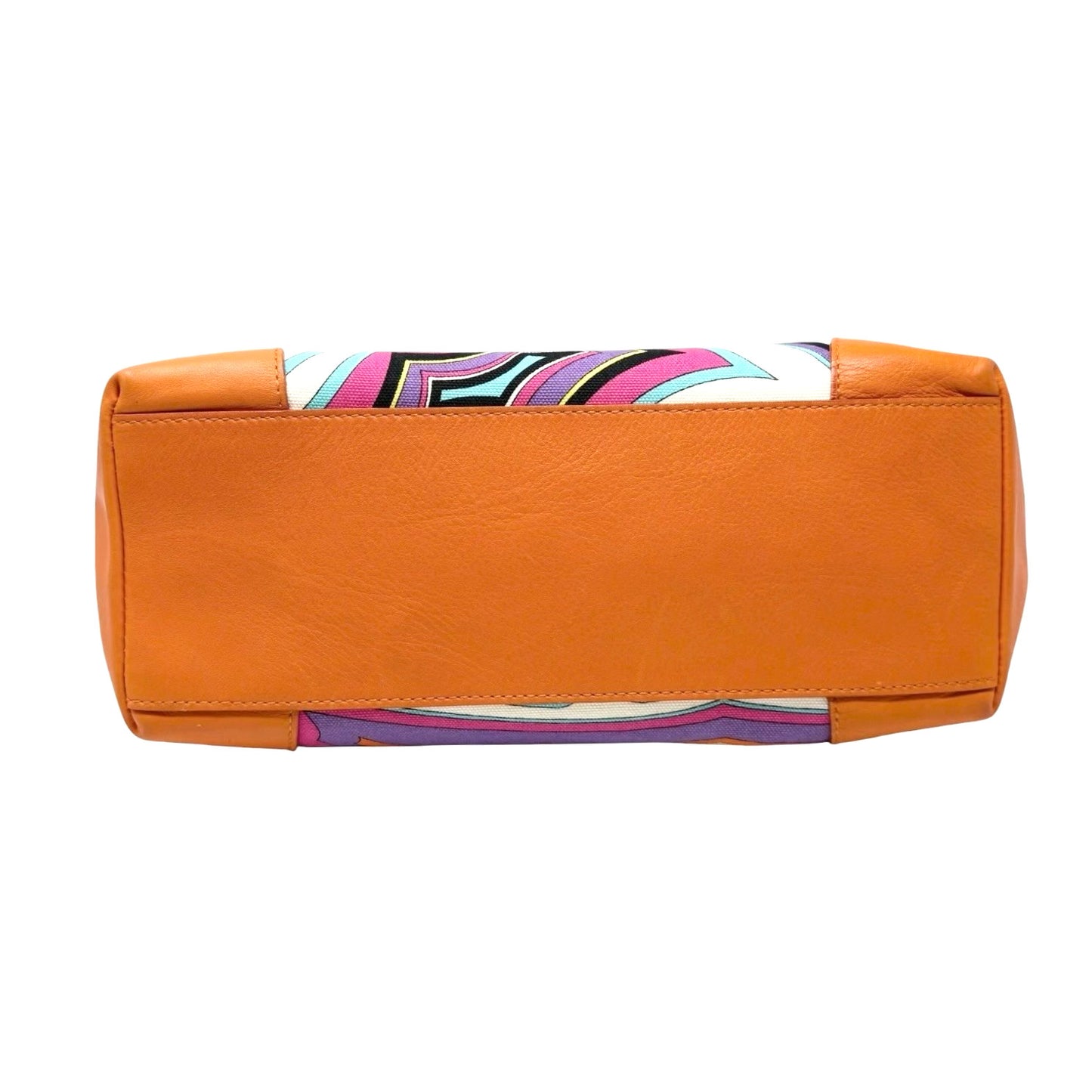 EMILIO PUCCI Vintage Logo Geometric Print Bag Orange Multicolor 901875