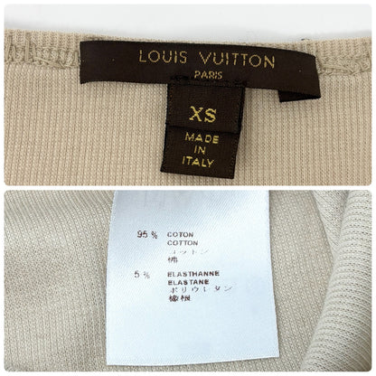 LOUIS VUITTON Vintage Beads Knit Long Sleeve Top T-shirt #XS Beige 901990
