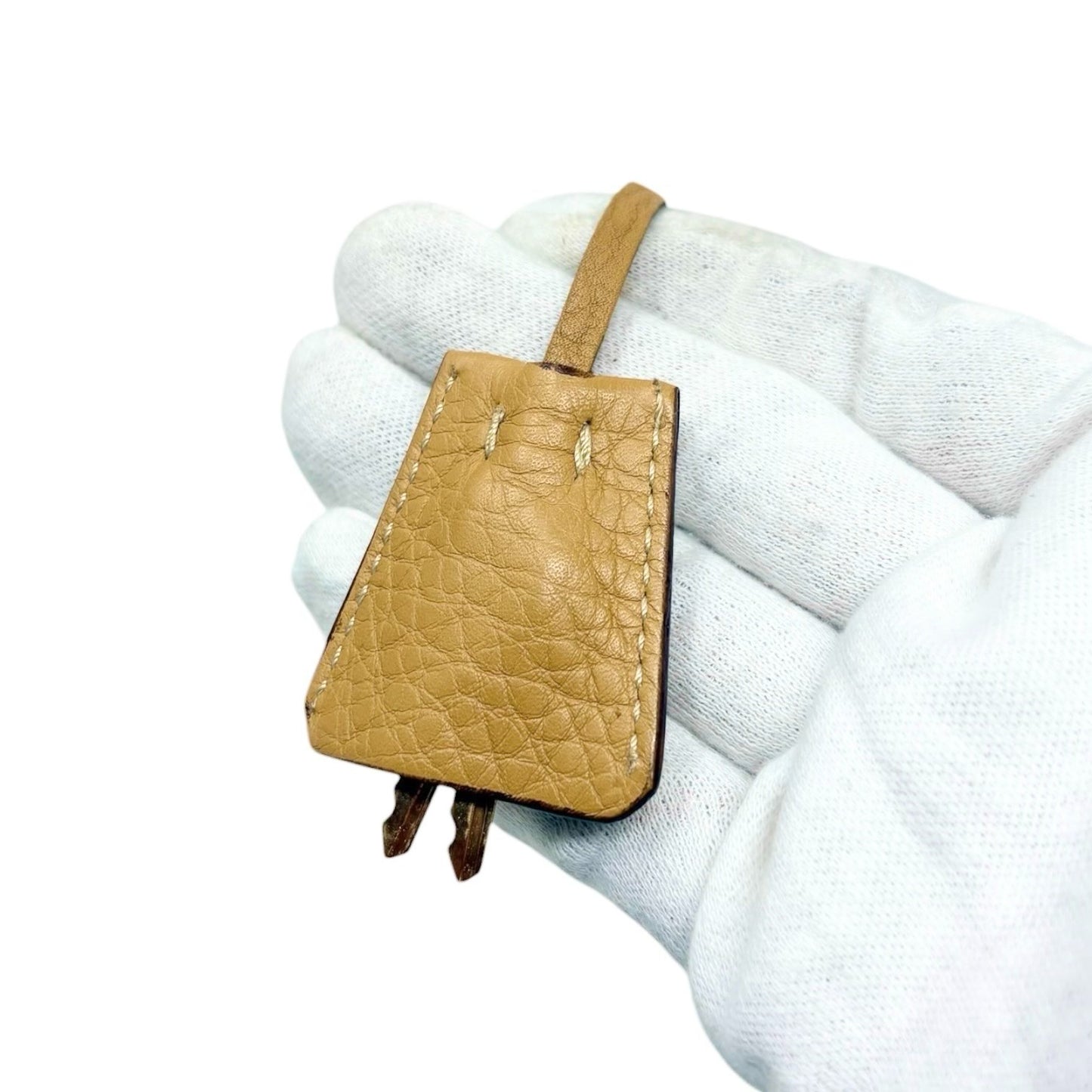 PRADA Vintage Triangle Logo Tessuto Nylon Shoulder Hobo Bag Leather Yellow Key