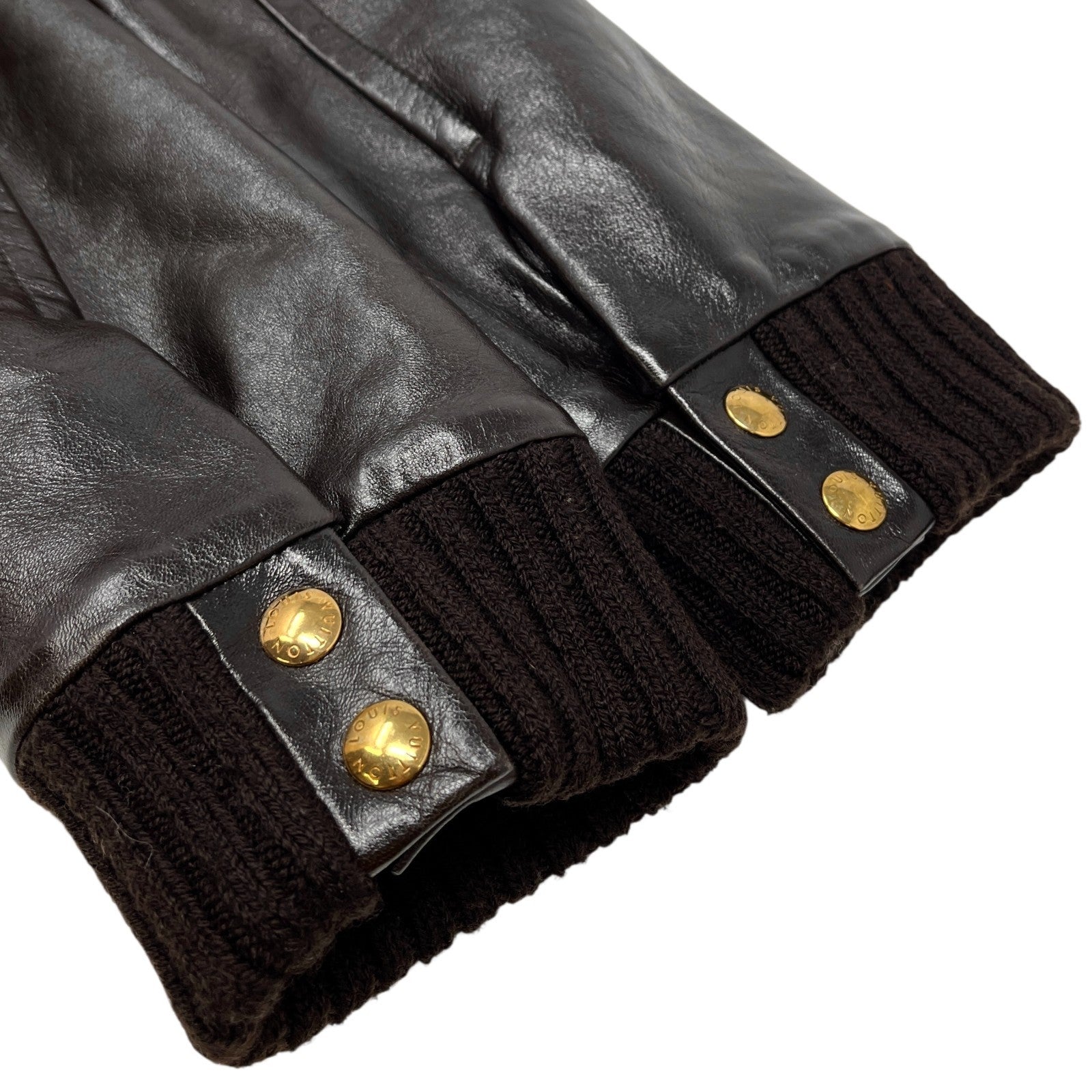 LOUIS VUITTON Vintage LV Monogram Logo Fur Leather Jacket #36 Zip Brown Gold