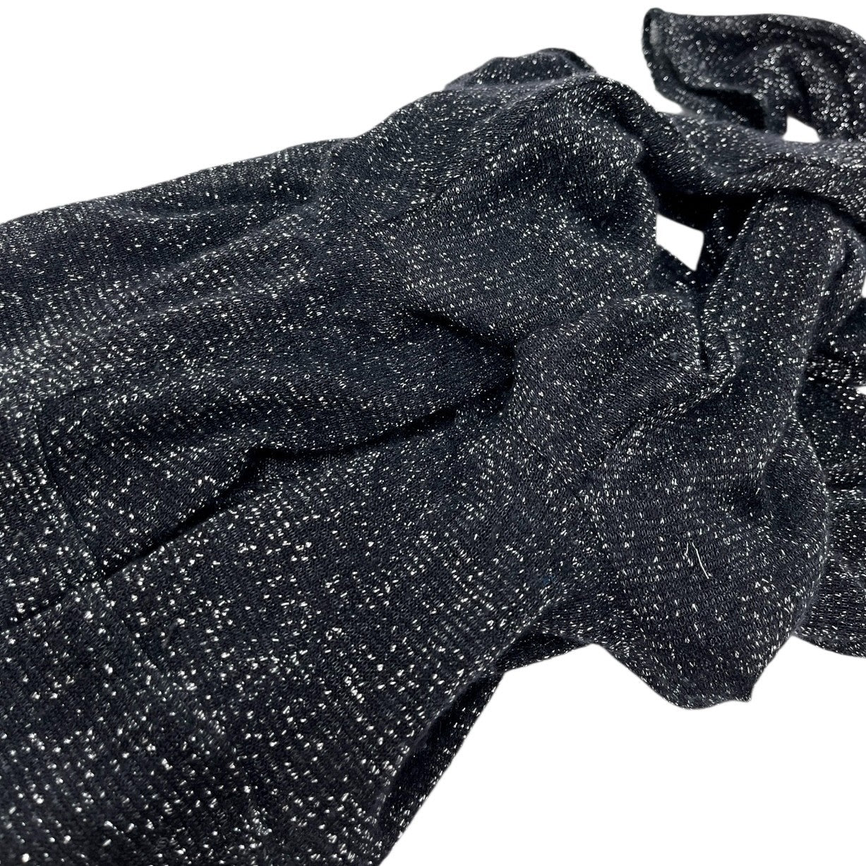 CHANEL Vintage 06A CC Logo Glitter Knit Top Black Wool Cashmere Long Sleeve