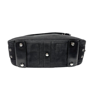Christian Dior Vintage Street Chic Trotter Monogram Shoulder Bag Black Silver