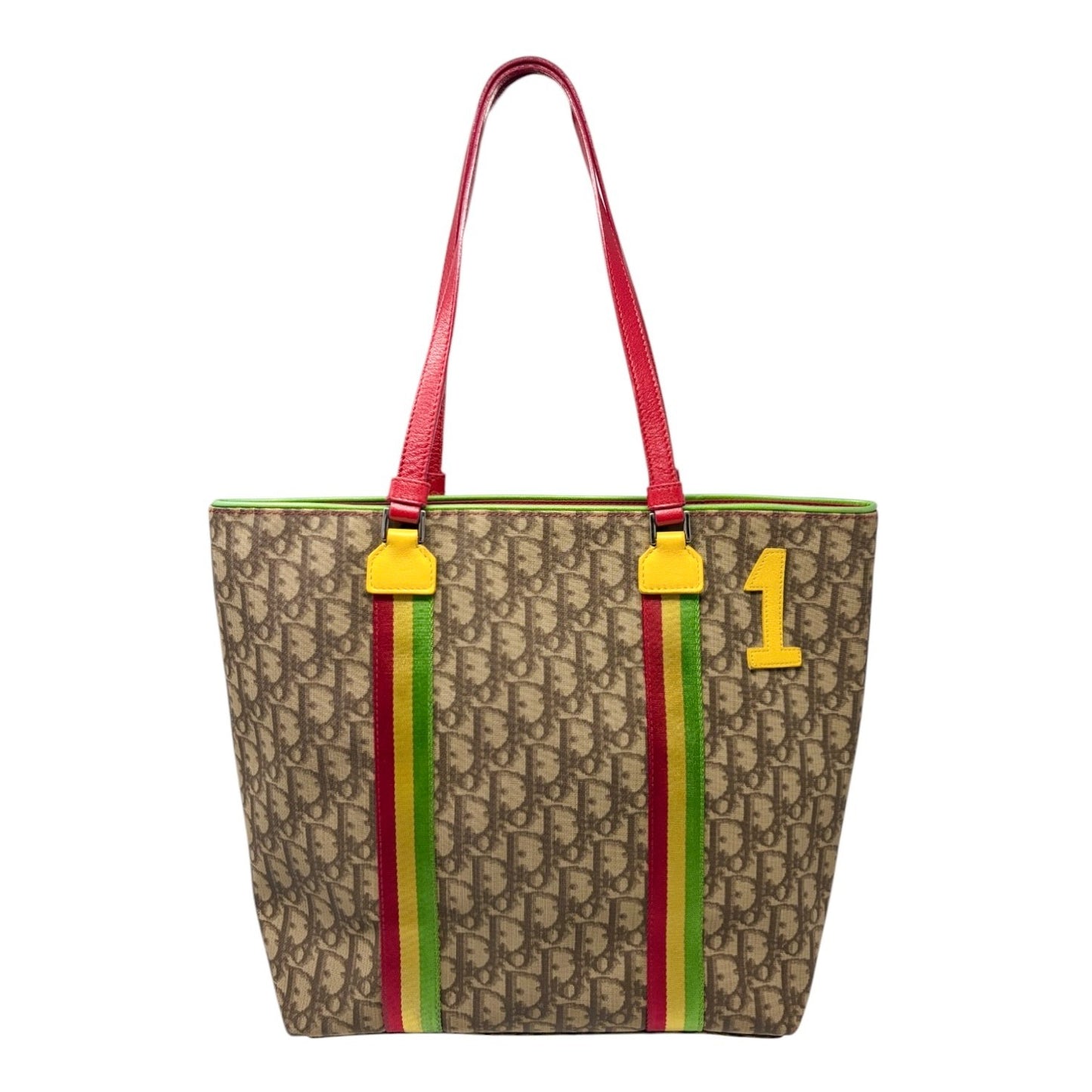 Christian Dior Vintage Rasta No.1 Trotter Monogram Tote Shoulder Bag Brown PVC