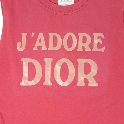 Christian Dior Vintage 2003 J'ADORE Logo Tank Top #36 Pink Beige Sleeveless