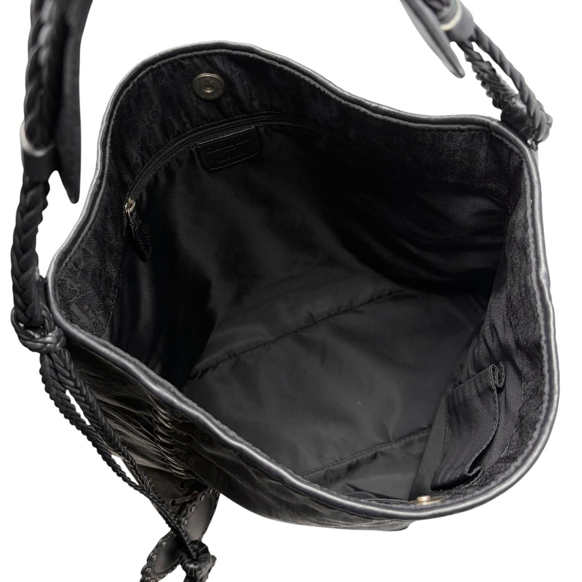 Christian Dior Vintage Trotter Monogram Canvas Ethnic Bag Heart Black 902480
