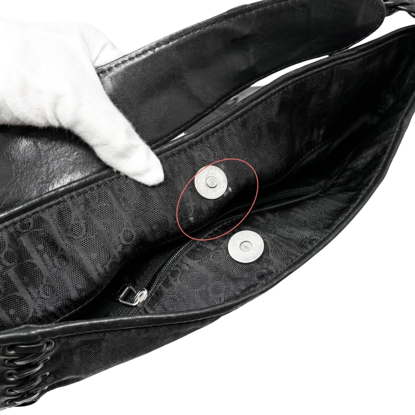 Christian Dior Vintage Trotter Monogram Canvas Ethnic Bag Heart Black 902268