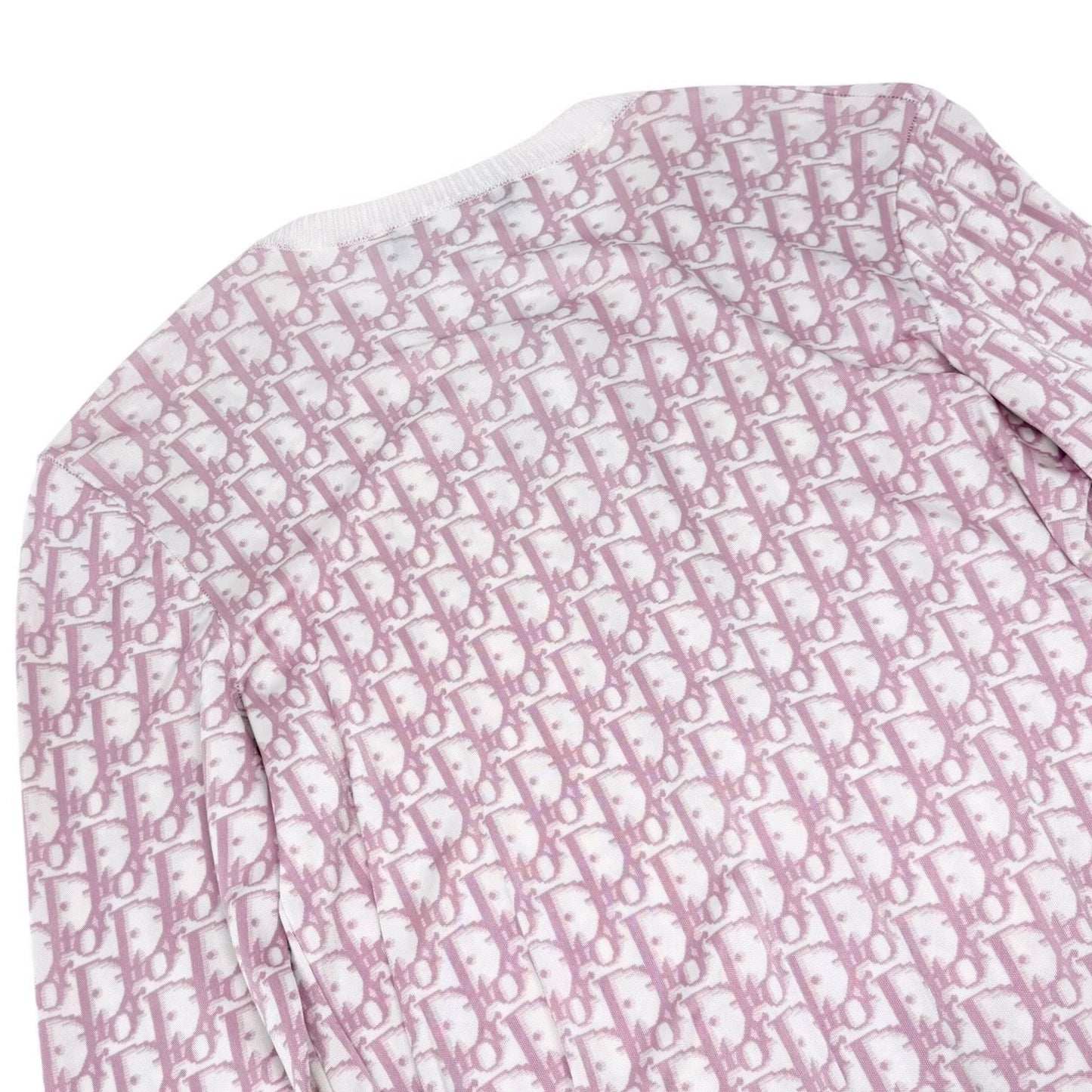 Dior Vintage 2004 Trotter Monogram Zipped Jacket #36 Pink White Viscose