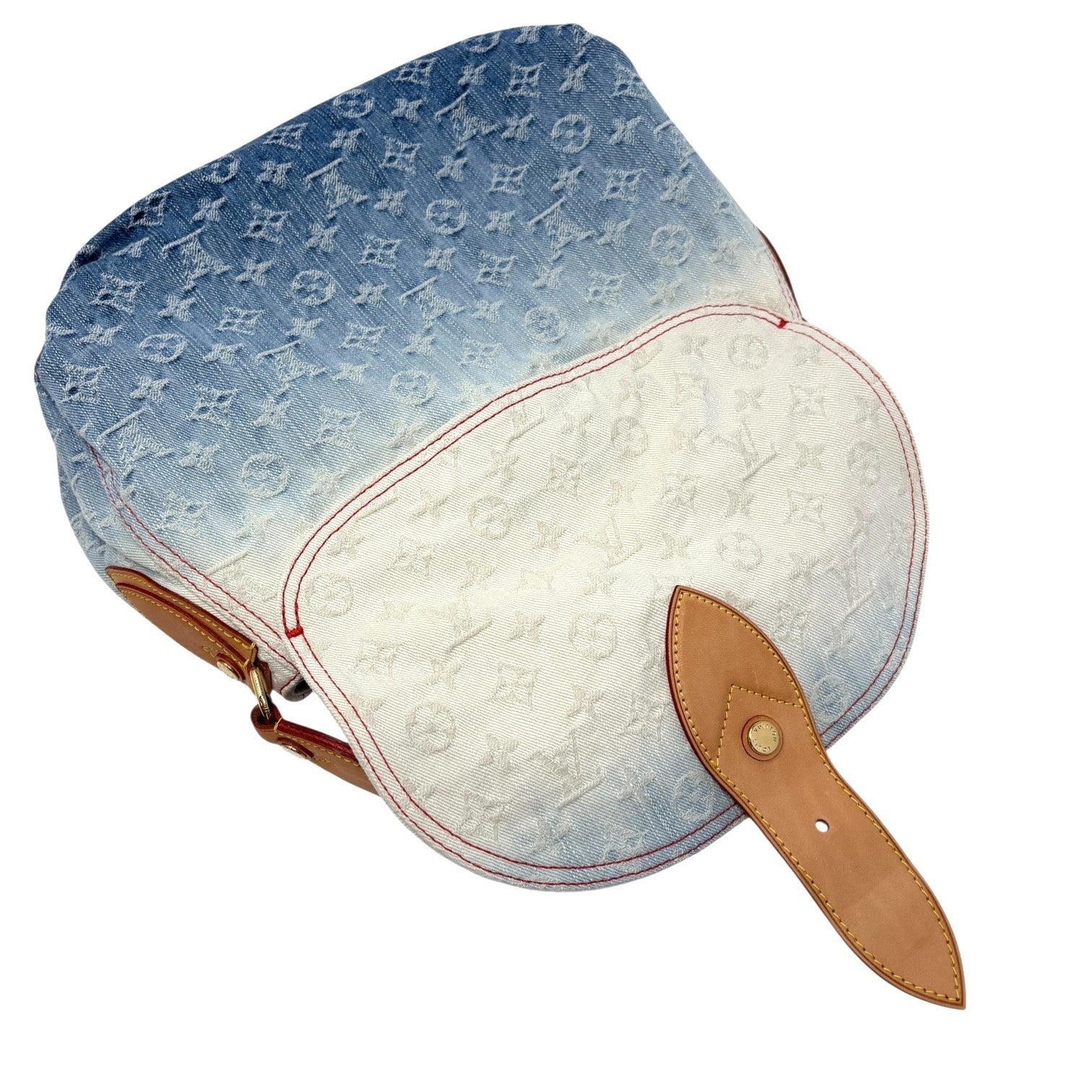 LOUIS VUITTON Vintage Monogram Denim Gradation Sunshine Shoulder Bag Blue