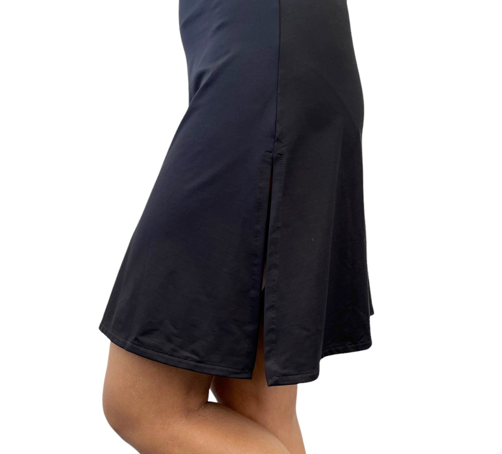 CHANEL Vintage 03C CC Swimwear Mini Dress One-Piece #42 Black White Nylon