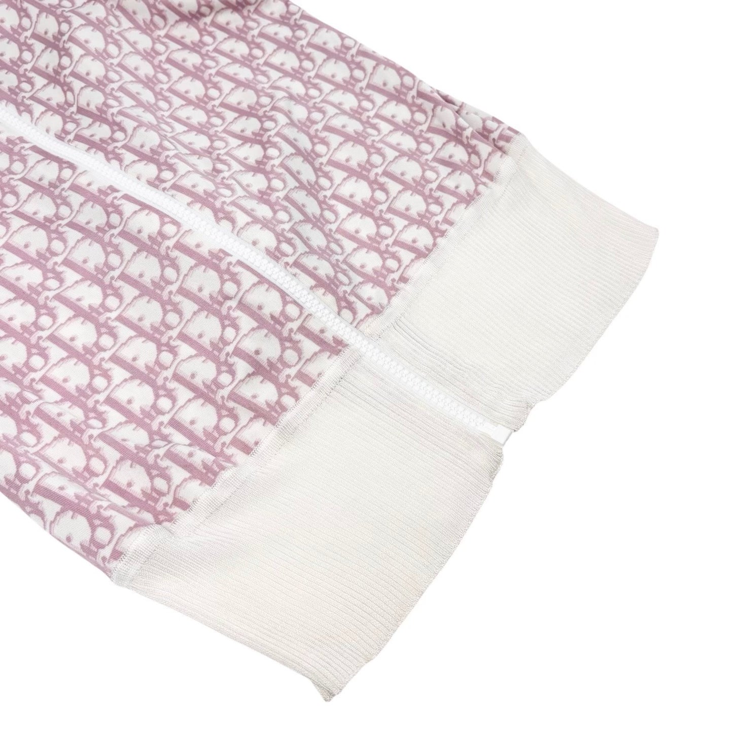 Dior Vintage 2004 Trotter Monogram Zipped Jacket #36 Pink White Viscose