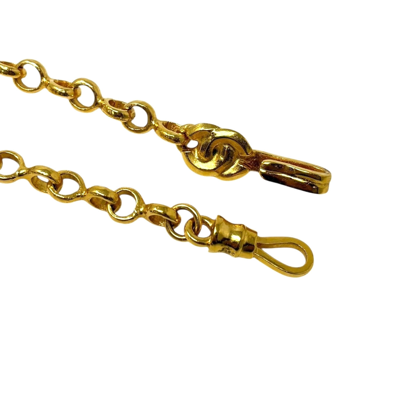 CHANEL Vintage 96P CC Metal Gold Star Floral Pendant Necklace Accessory Chain