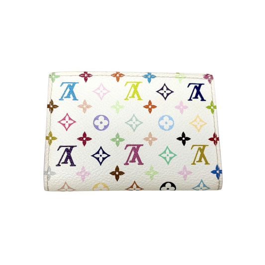 LOUIS VUITTON Vintage Monogram Multicolor Card Holder Leather White 902223