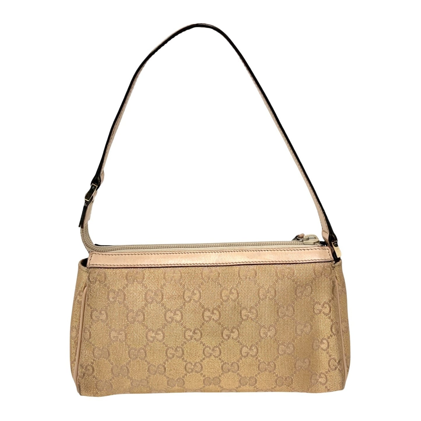 GUCCI Vintage GG Monogram Abbey Mini Pochette Shoulder Bag Pink Gold 106921