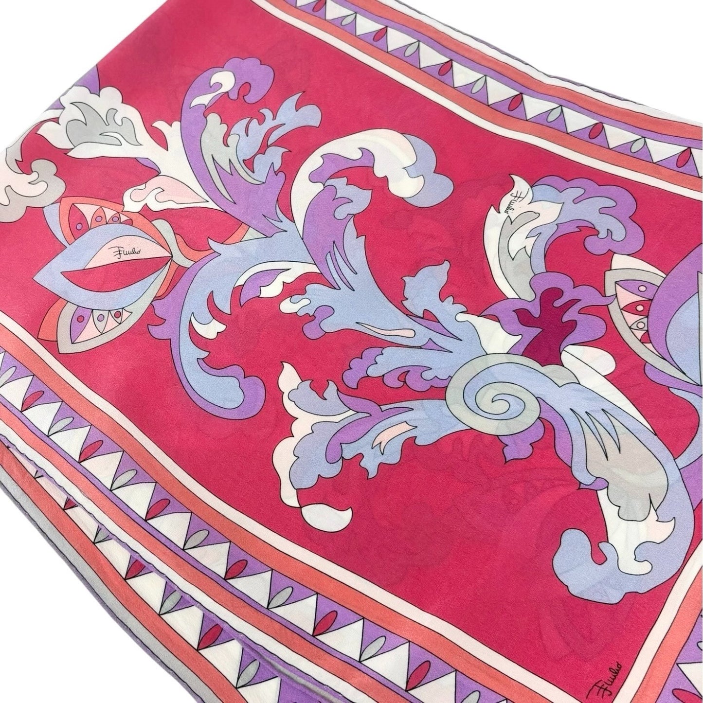 EMILIO PUCCI Vintage Logo Multicolor Scarf Shawl Wrap Silk Accessory 901923