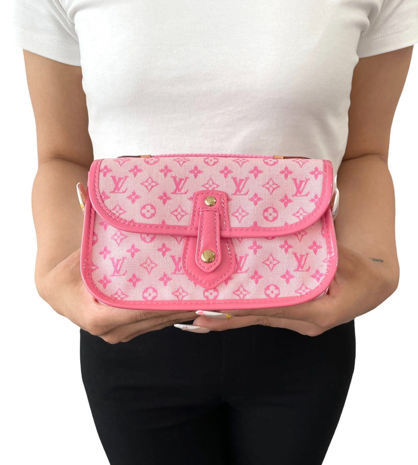 LOUIS VUITTON Vintage Monogram Trousse Mini Bag Pink Canvas Pochette 901802