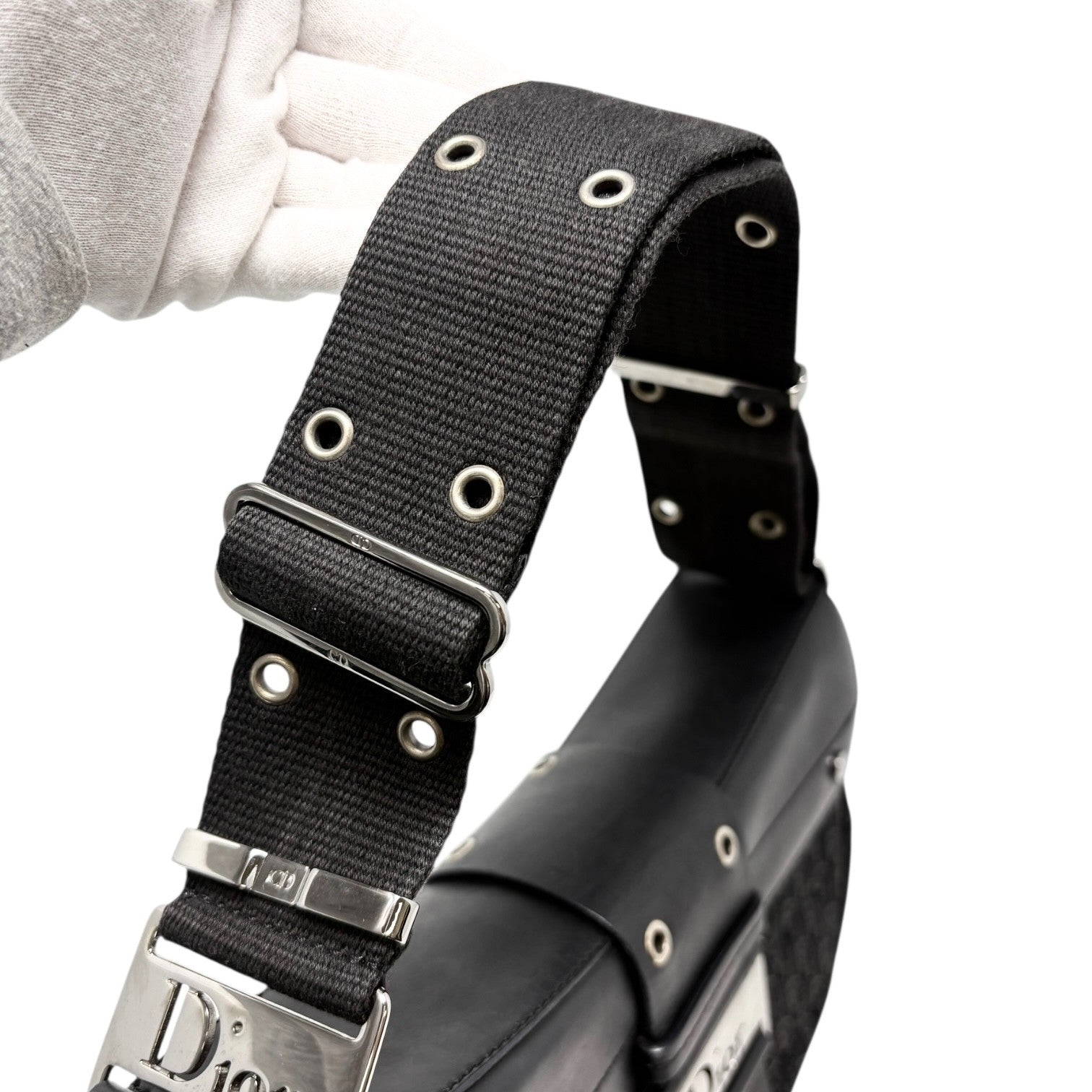 Christian Dior Vintage 2002 Trotter Street Chic Columbus Shoulder Bag Black