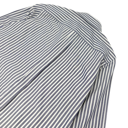CELINE Triomphe Logo Stripe Button Up Shirt Long Sleeve #36 Blue White Cotton