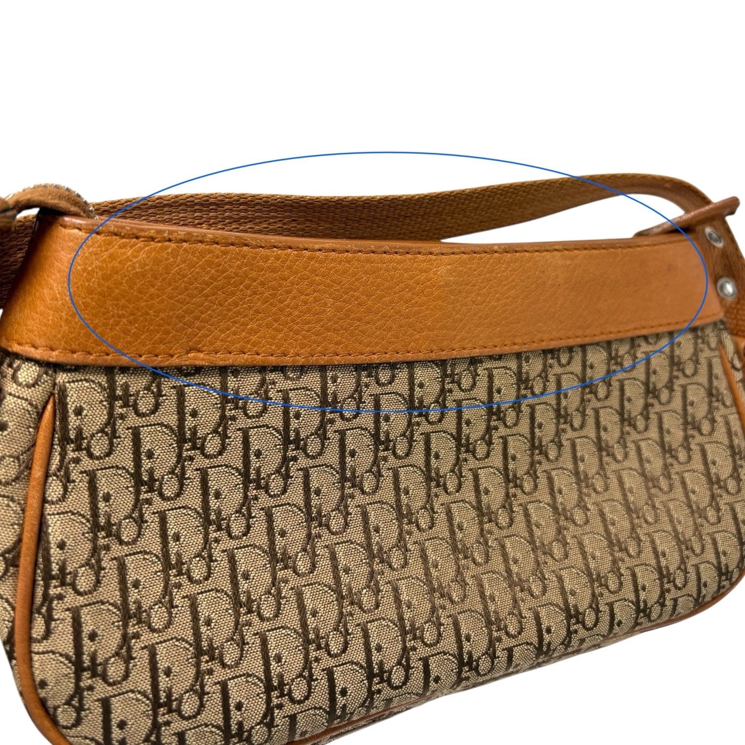 Christian Dior Vintage 2005 Trotter Monogram Street Chic Shoulder Bag Brown