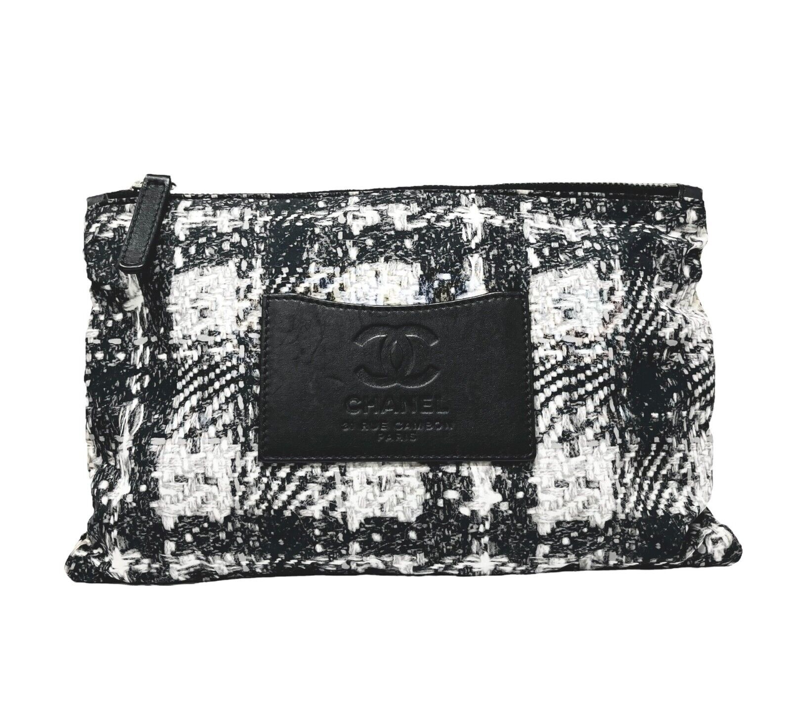 CHANEL Vintage CC Logo Matelasse Shoulder Bag With Pouch Black Silver Nylon