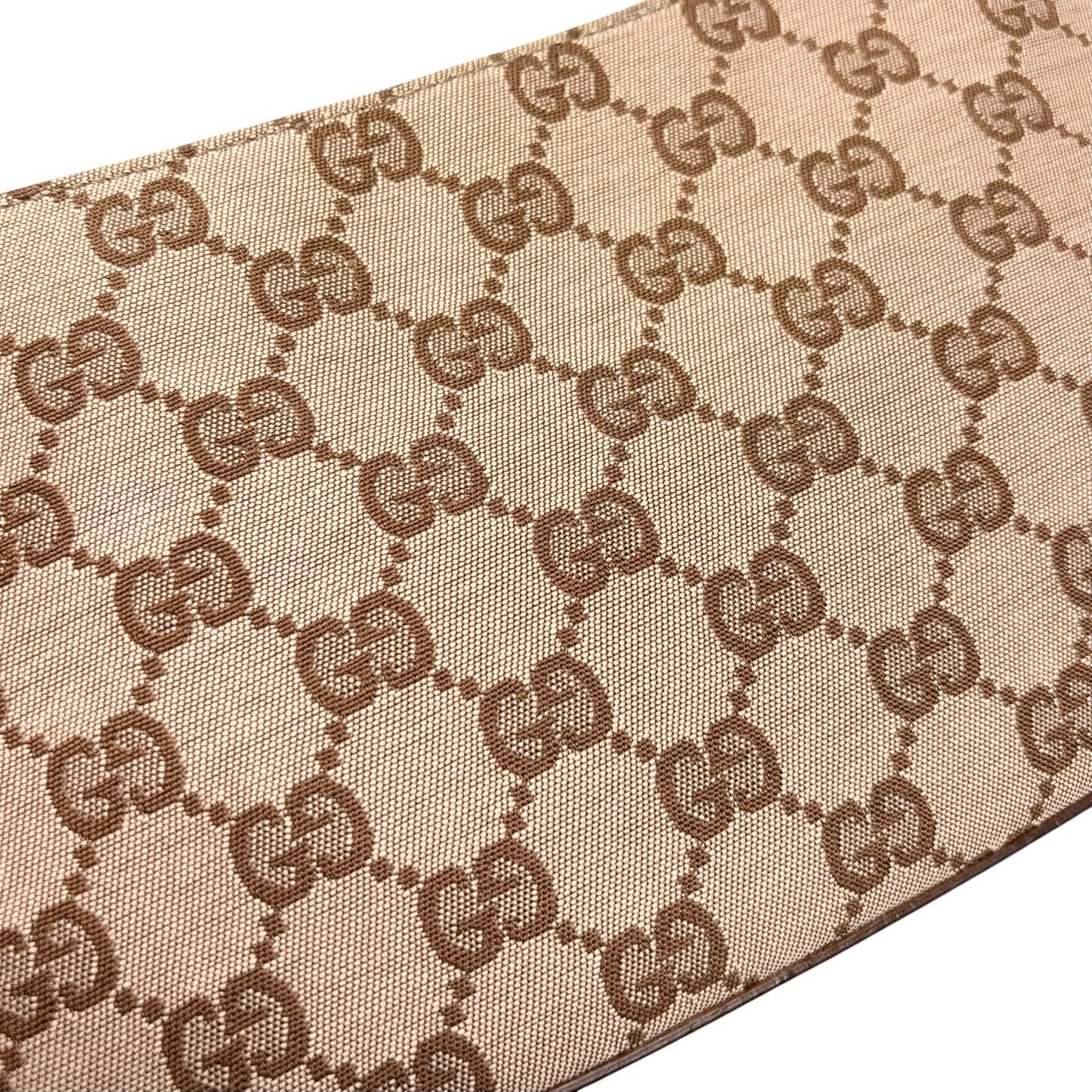 GUCCI Vintage GG Monogram Logo Canvas Shoulder Bag Leather Brown Gold 901837