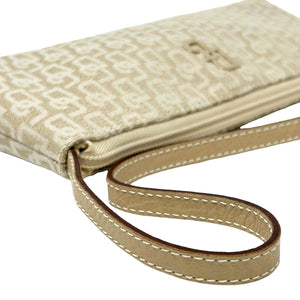 DOLCE&GABBANA Vintage DG Monogram Pochette Shoulder Bag Beige Cotton RankAB+