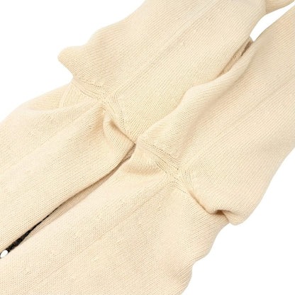 CHANEL Vintage 02A CC Cashmere Knit Cardigan Sweater Top #38 Cream 901825