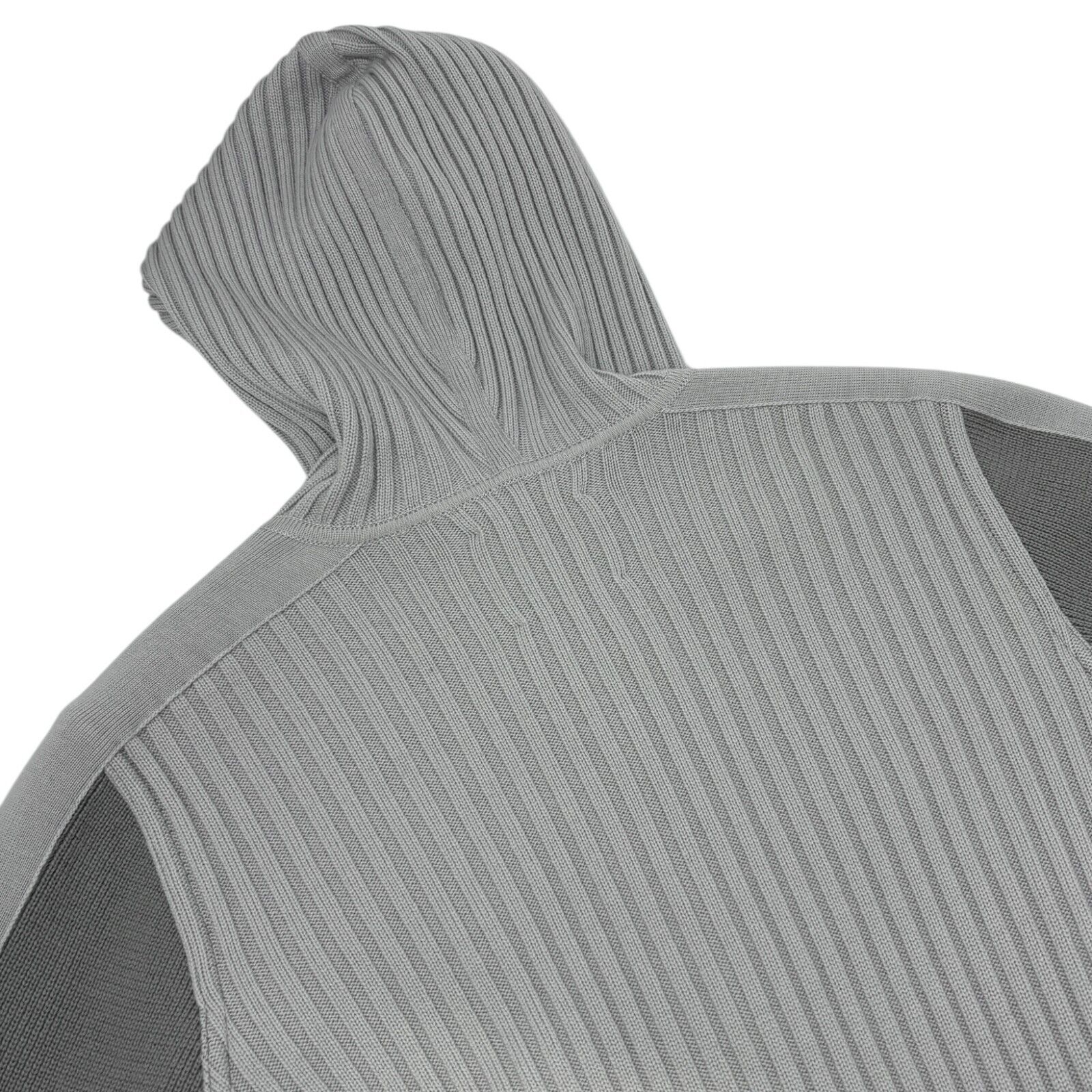 CHANEL Sport Vintage 04A CC Logo Zip Hoodie Top #42 Jacket Gray White Wool