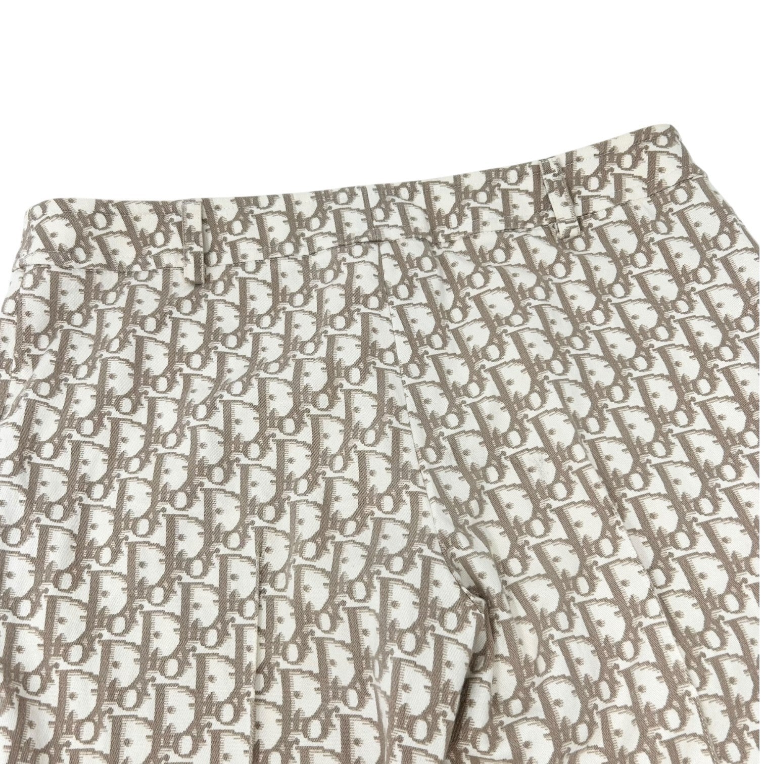 Christian Dior Vintage 2005 Trotter Monogram Pants Bottoms Zip #36 Brown Cotton