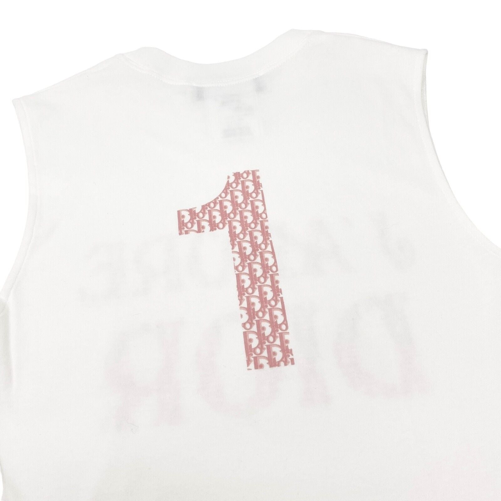 Christian Dior Vintage Trotter Monogram J'ADORE Logo Tank Top #36 White Rank AB