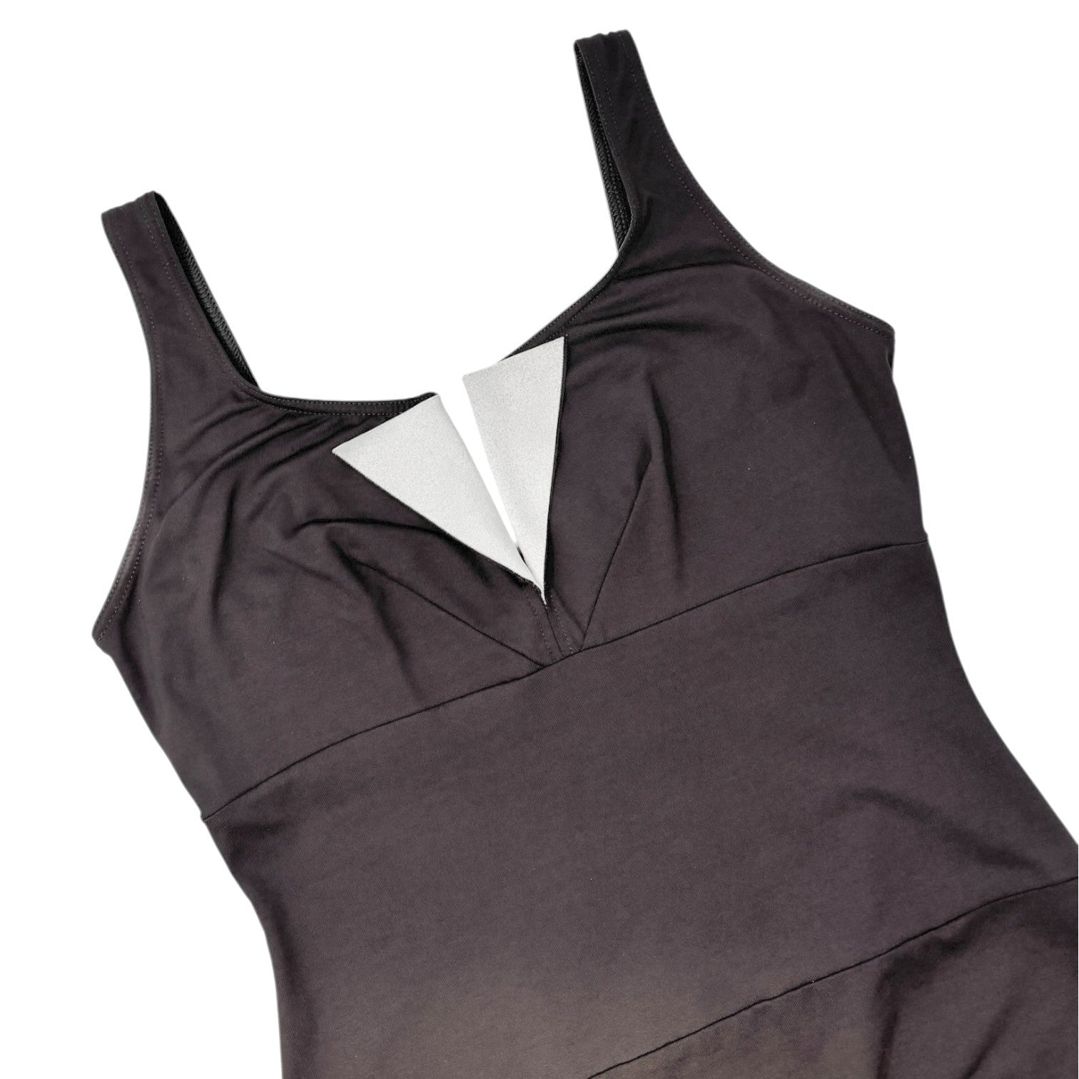 CHANEL Vintage 03C CC Logo Sleeveless Dress One-piece #42 Brown White Nylon