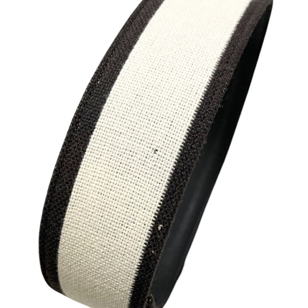 CELINE Vintage Macadam Logo Belt Fashion Accessory Brown Gold Cotton