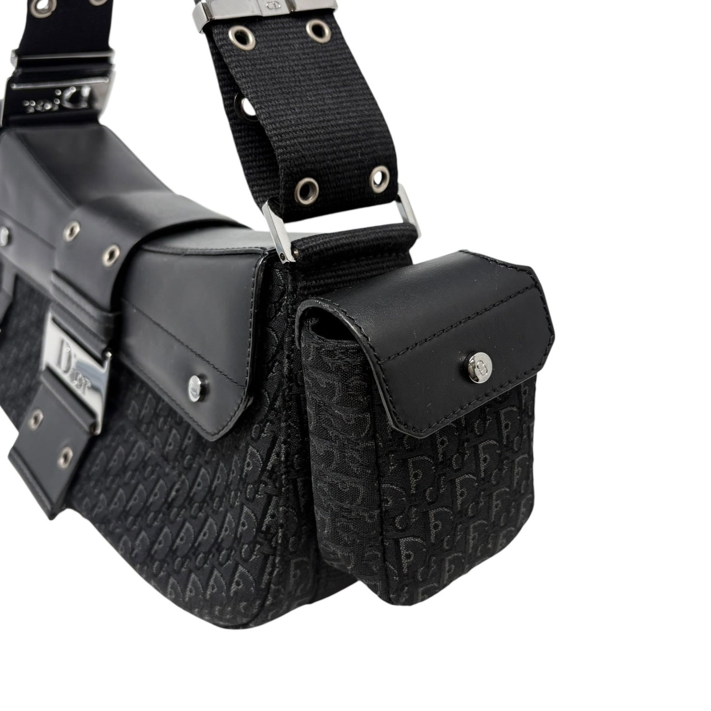 Christian Dior Vintage 2002 Trotter Street Chic Columbus Shoulder Bag Black