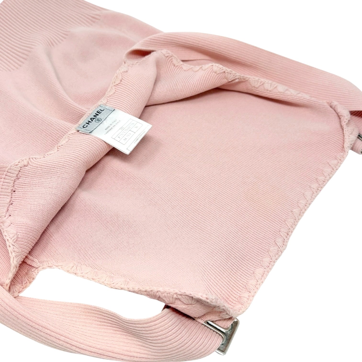 CHANEL Vintage 05C CC Logo Ribbed Knit Tank Top #38 Pink Cotton Camisole