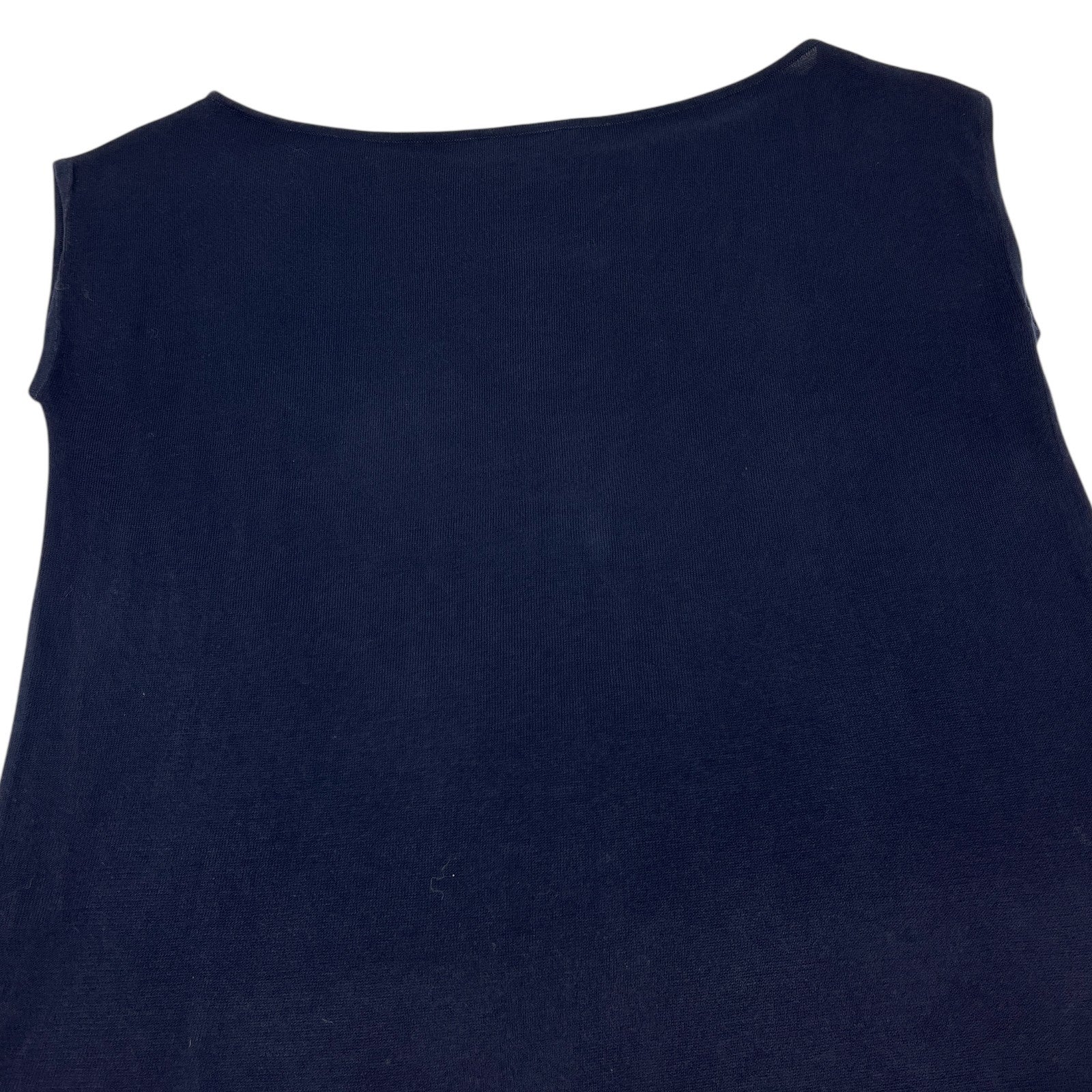 CHANEL Vintage 07P CC Mark Logo Summer Knit Top #36 Sleeveless Stitch Dark Blue