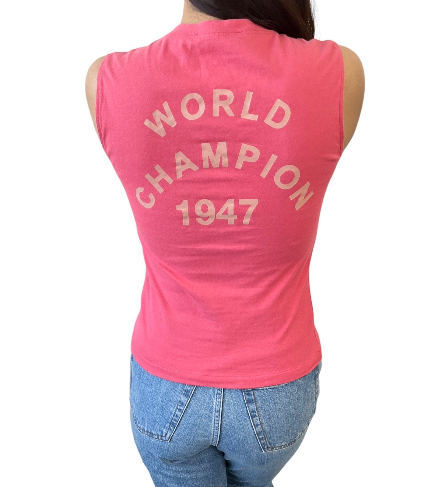 Christian Dior Vintage 2003 J'ADORE Logo Tank Top #36 Pink Beige Sleeveless