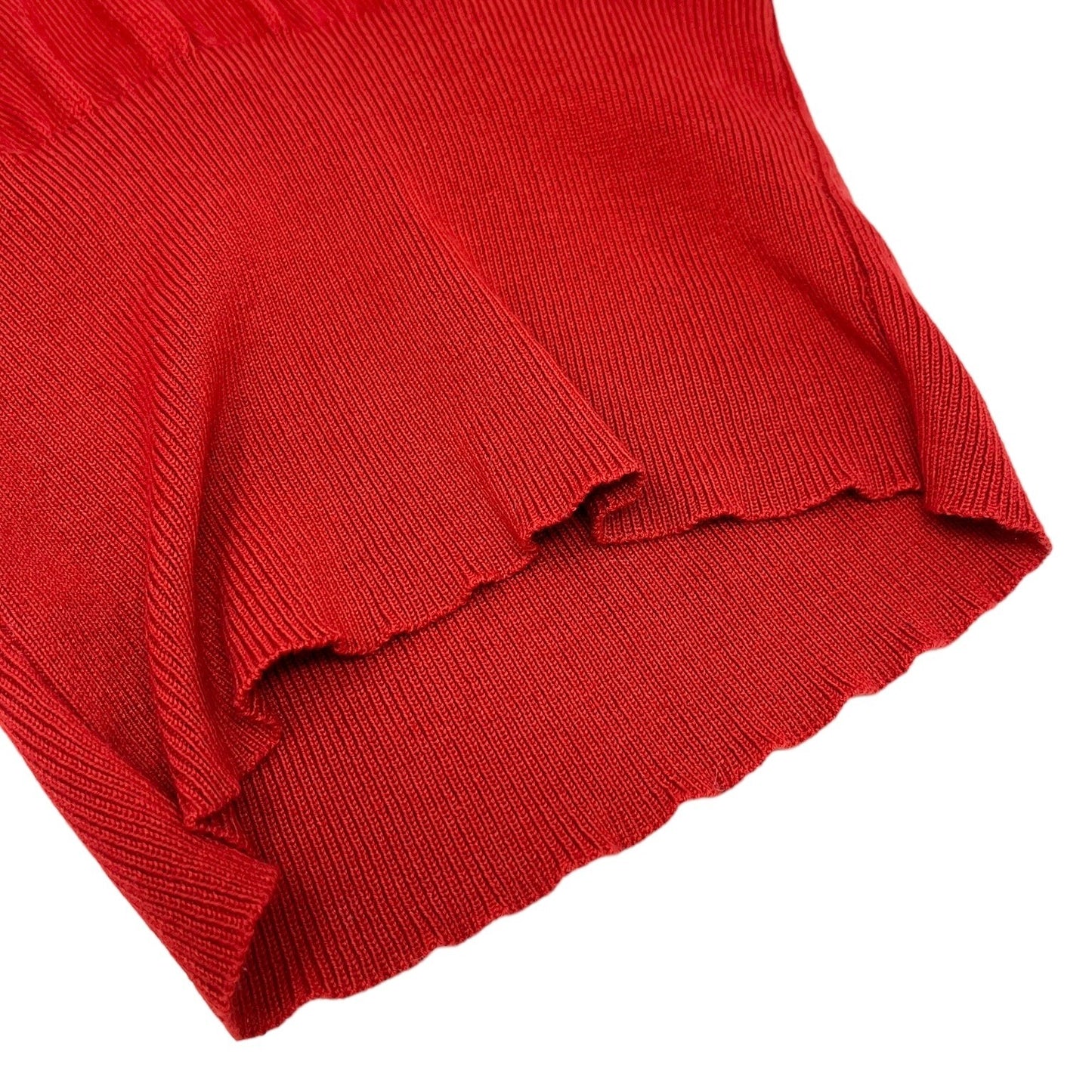 Vivienne Westwood Vintage Orb Logo Cropped Top #M V-neck Red Knit Cotton RankAB