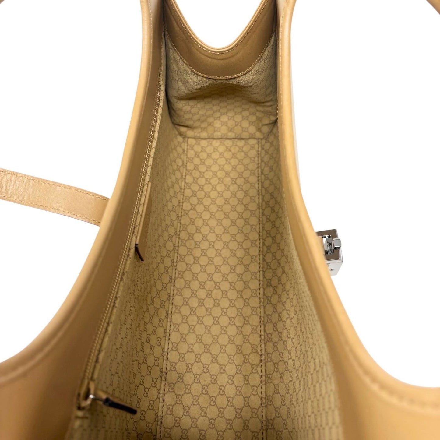 GUCCI Vintage Jackie Logo Hobo Shoulder Bag Handbag Brown Silver Leather