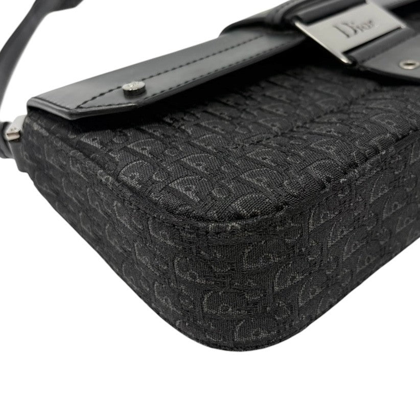 Christian Dior Vintage Street Chic Trotter Monogram Shoulder Bag Black 901846
