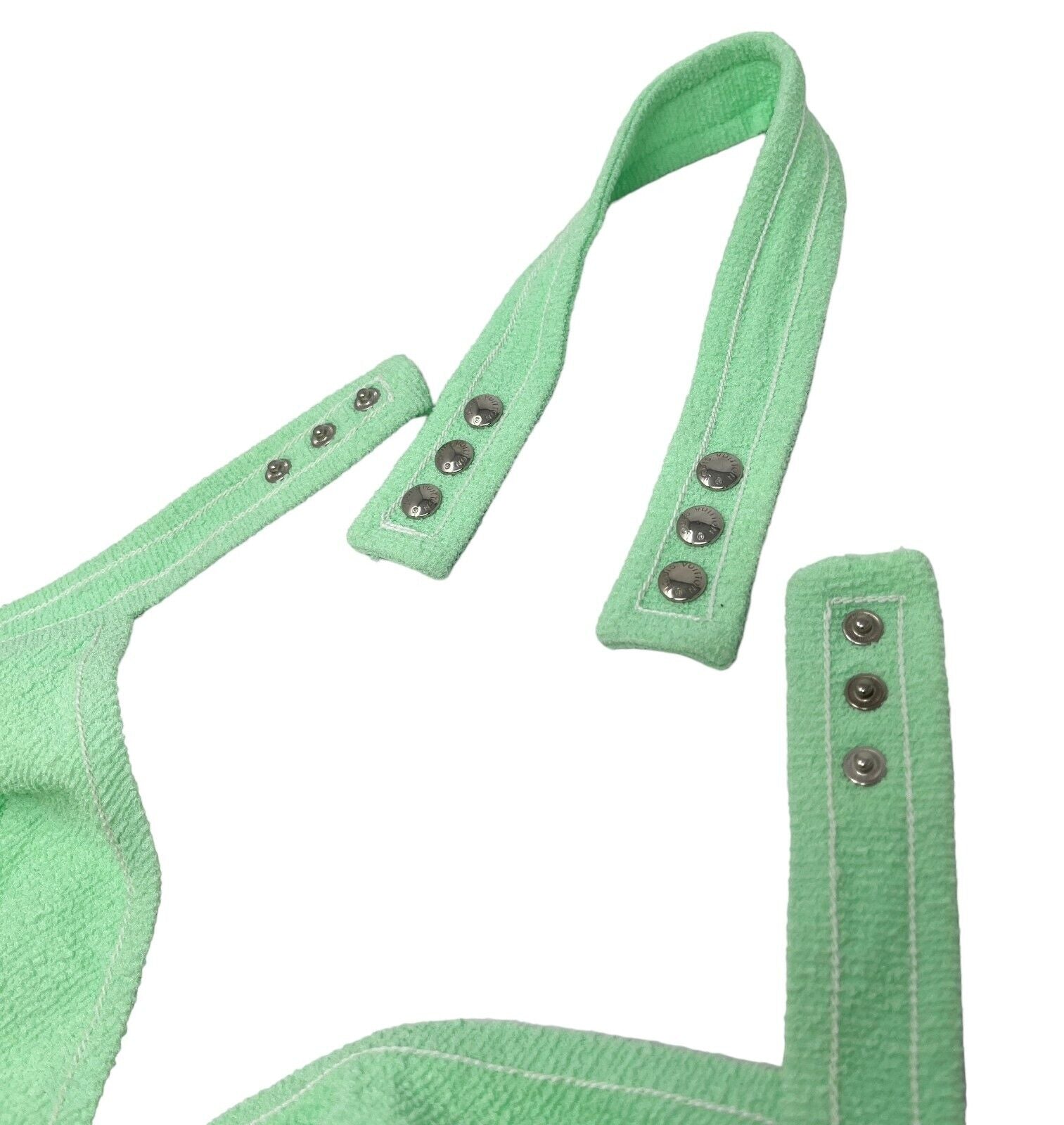 LOUIS VUITTON Vintage LV Logo Swimsuit Bikini #36 Green Polyester RankAB+