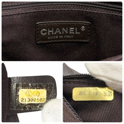 CHANEL Vintage CC Logo Quilted Chain 2way Bag Dark Brown Leather 902478