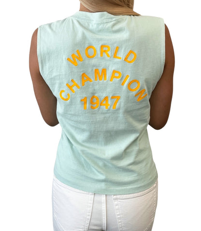 Christian Dior Vintage 2002 J'ADORE Logo Tank Top #36 Light Green Yellow 902366