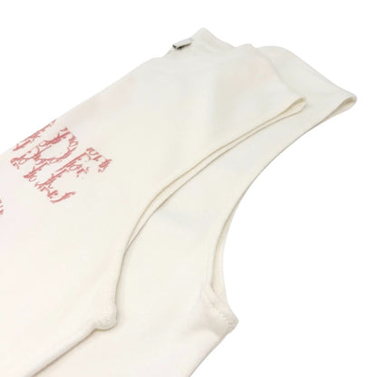 Christian Dior Vintage 2004 J'ADORE Logo Trotter Tank Top #38 White Pink 902365