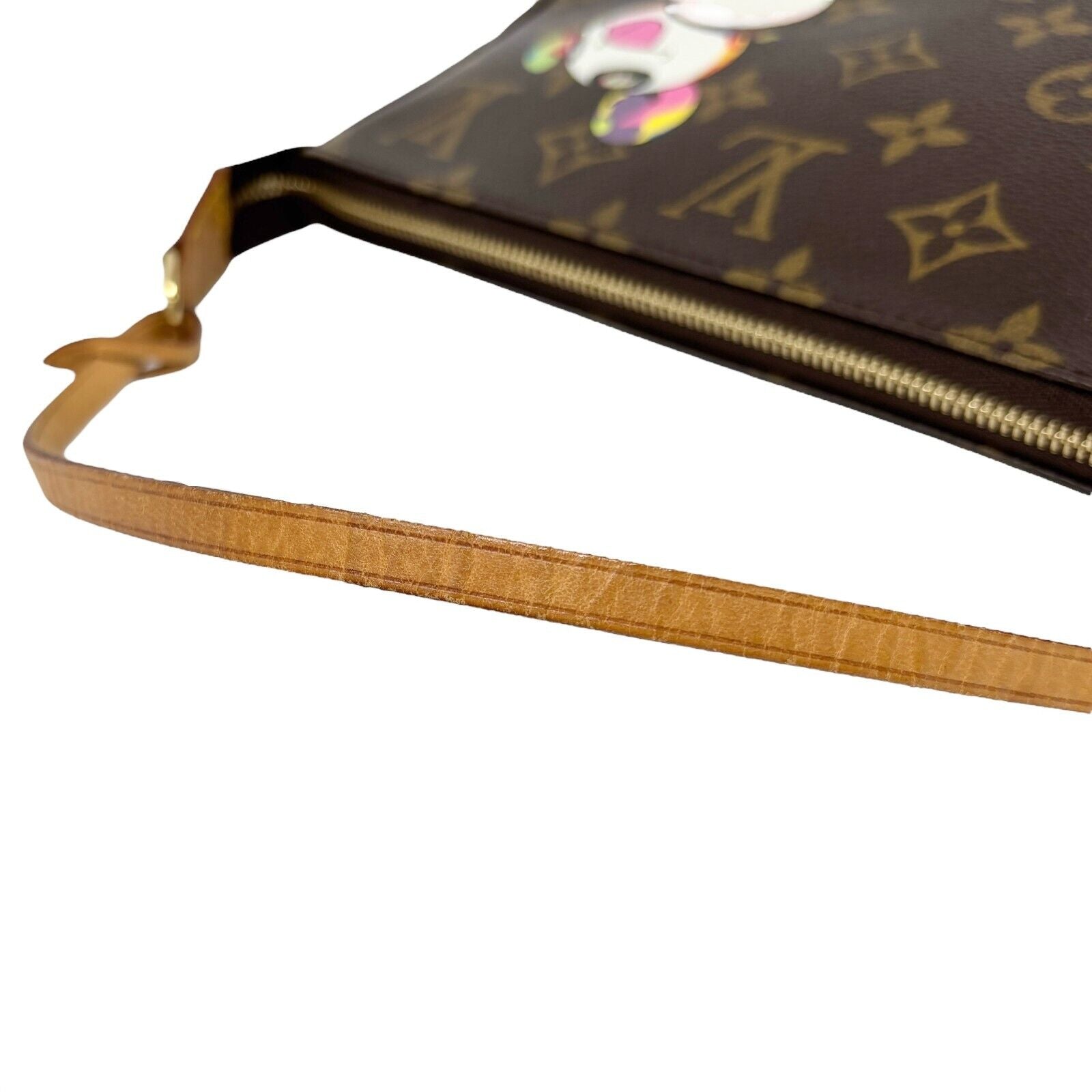 LOUIS VUITTON Vintage 2004 Monogram Shoulder Bag Pochette Brown Takashi Murakami