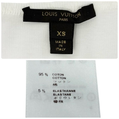 LOUIS VUITTON Vintage Beads Logo Knit Long Sleeve Top T-shirt #XS White 901954