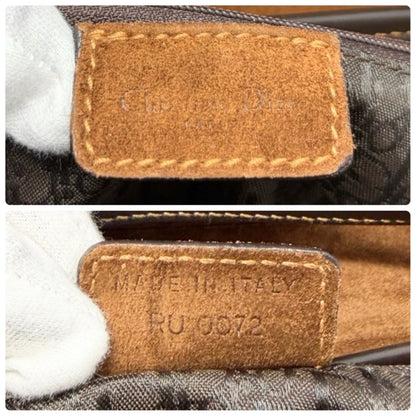 Christian Dior Vintage Pony Carf Hair Saddle Shoulder Bag Brown Beige 902489