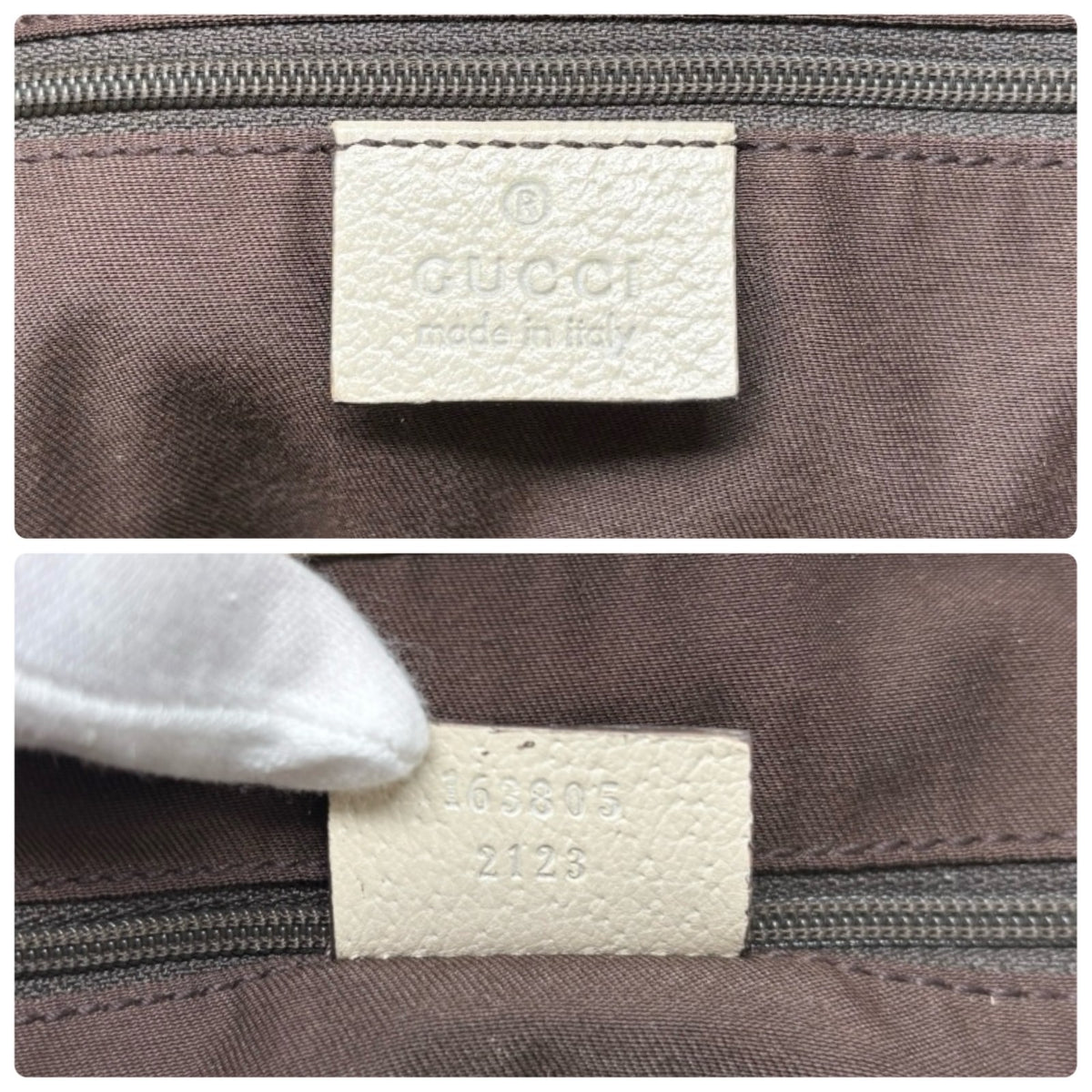 GUCCI Vintage GG Monogram Web Stripe Ribbon Tote Shoulder Bag Beige 902324