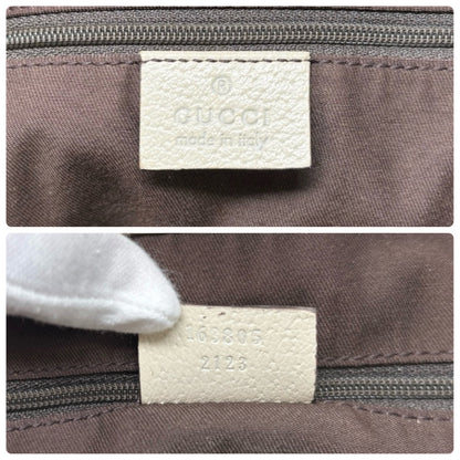 GUCCI Vintage GG Monogram Web Stripe Ribbon Tote Shoulder Bag Beige 902324
